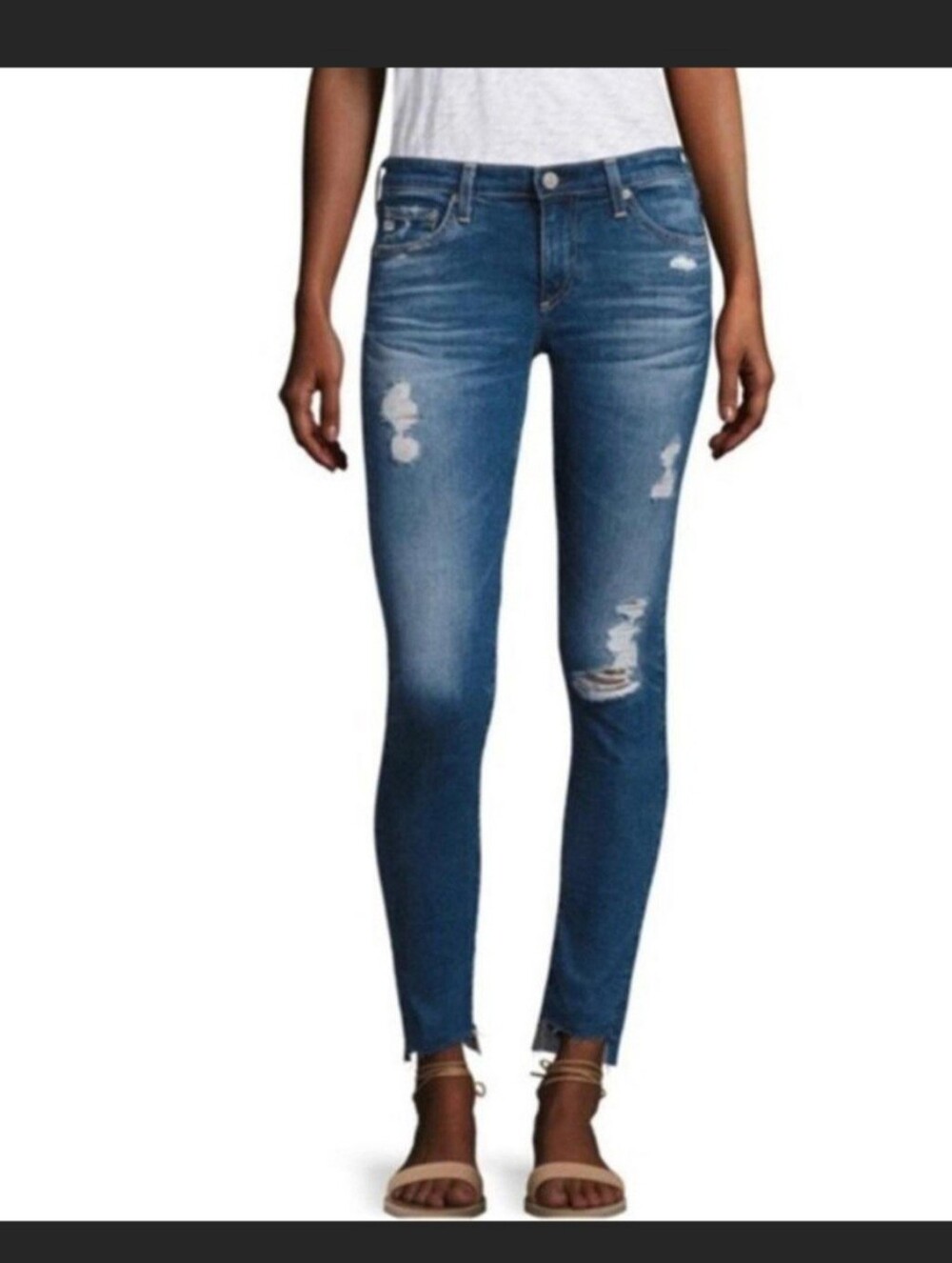AG-ED Jeans The Legging Ankle Super Skinny Distressed Ripped Mid Rise 31 R